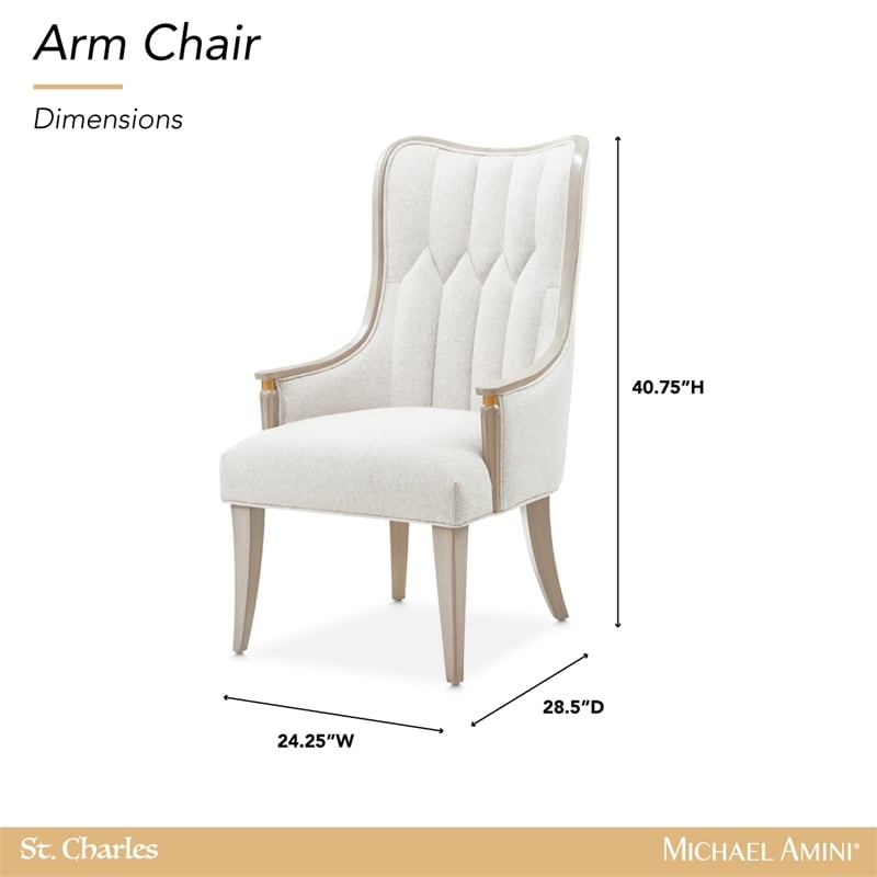 St. Charles Dining Arm Chair - Set of 2 - Dove Gray
