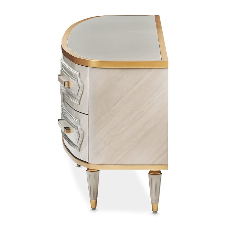 Michael Amini St. Charles Media Cabinet - Dove Gray