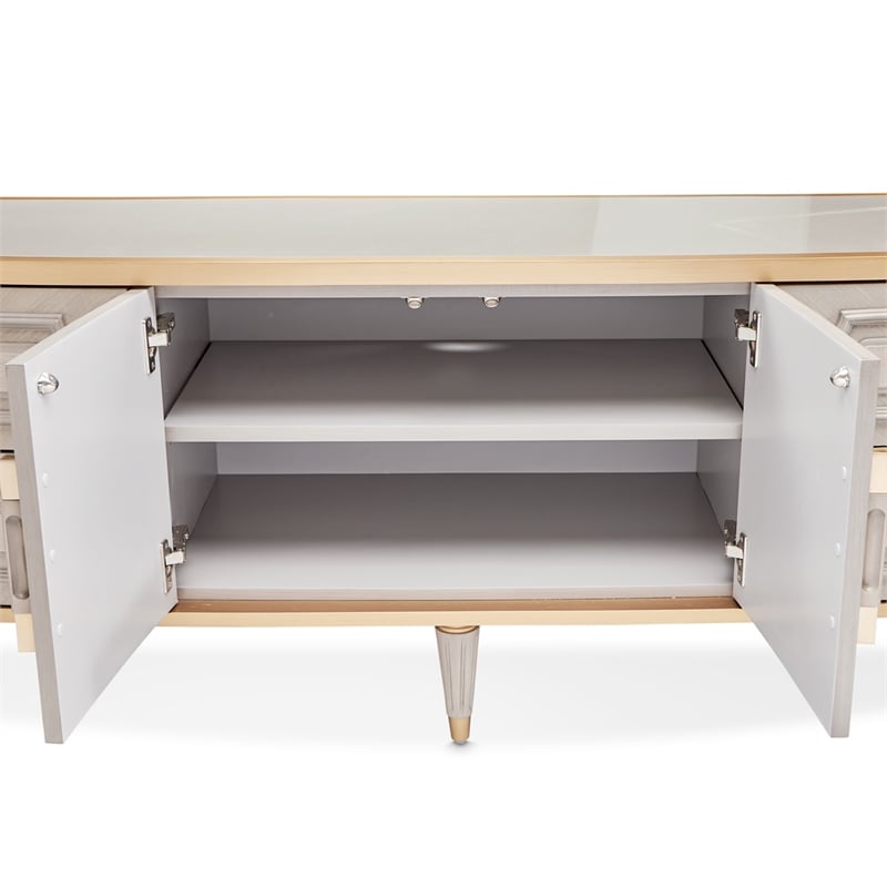 Michael Amini St. Charles Media Cabinet - Dove Gray