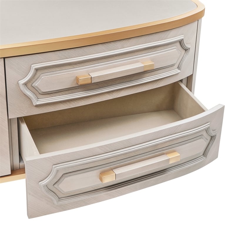 Michael Amini St. Charles Media Cabinet - Dove Gray