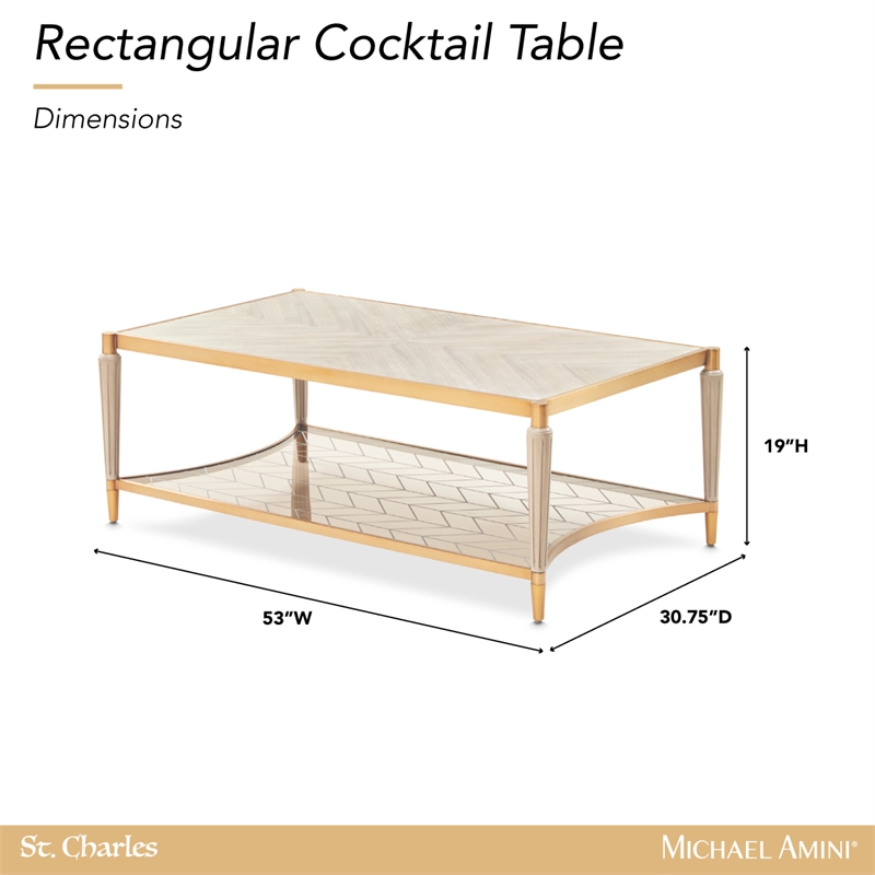 St. Charles Rectangular Cocktail Table - Dove Gray