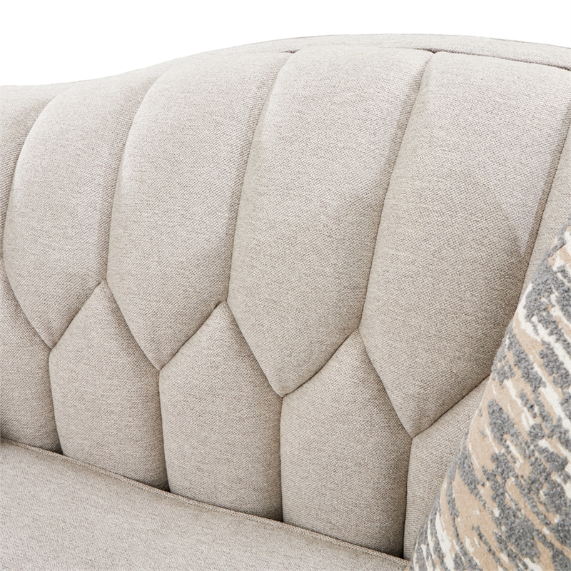 St. Charles Standard Chenille Sofa - Natural Cirrus/Dove Gray