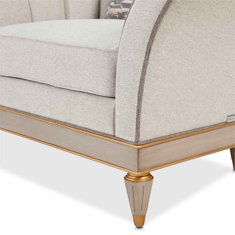 St. Charles Matching Chenille Accent Chair - Natural/Dove Gray
