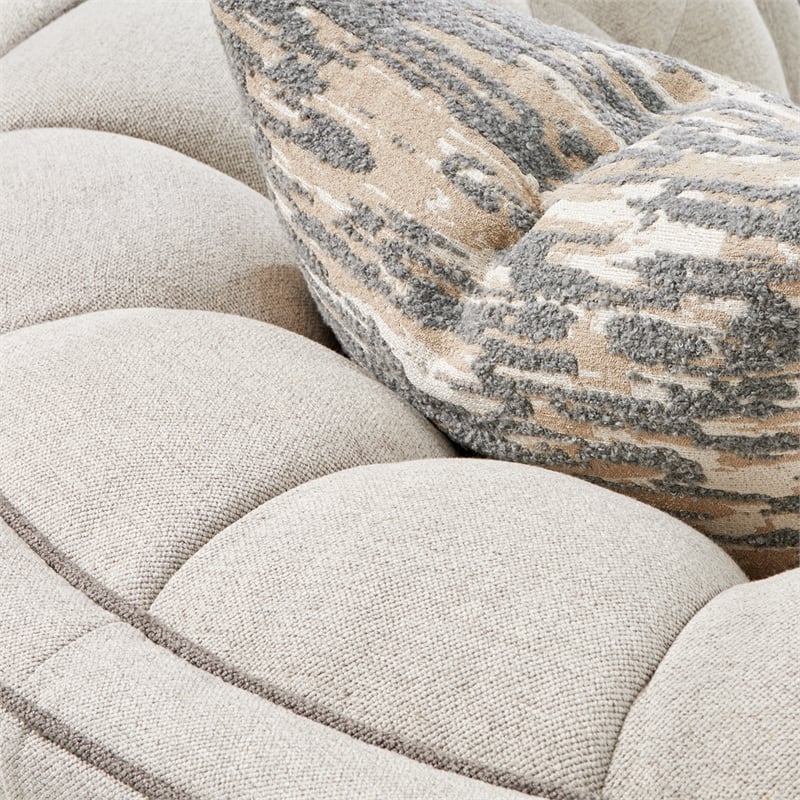 St. Charles Matching Chenille Accent Chair - Natural/Dove Gray