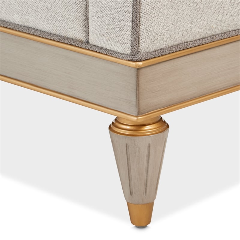 St. Charles Matching Chenille Accent Chair - Natural/Dove Gray