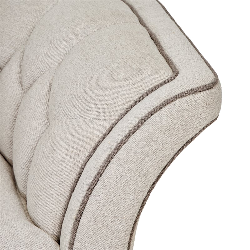 St. Charles Matching Chenille Accent Chair - Natural/Dove Gray
