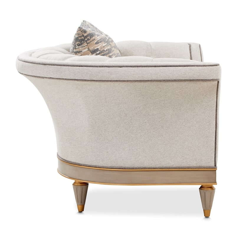 St. Charles Matching Chenille Accent Chair - Natural/Dove Gray