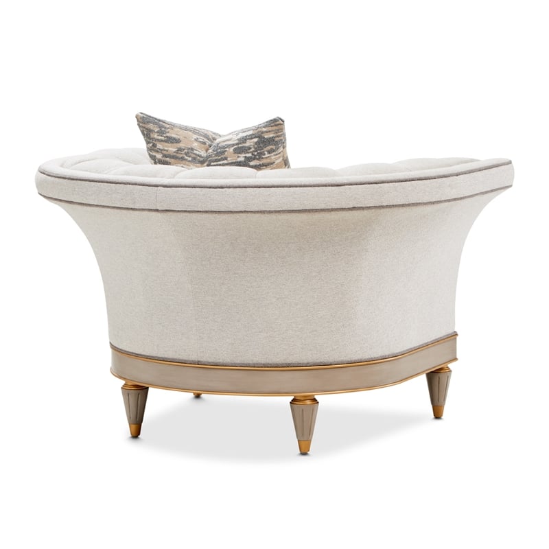 St. Charles Matching Chenille Accent Chair - Natural/Dove Gray