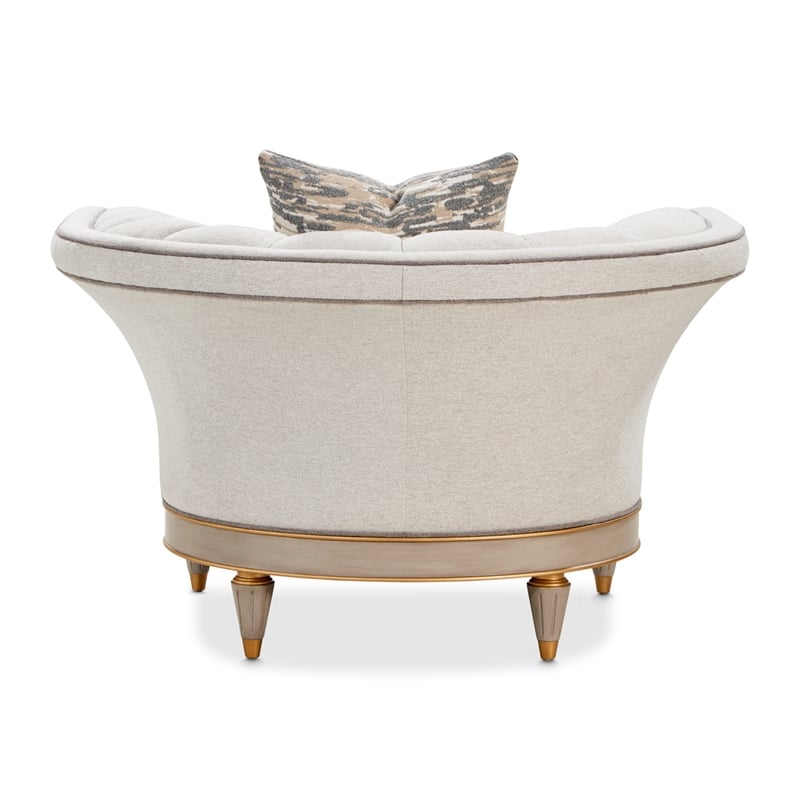 St. Charles Matching Chenille Accent Chair - Natural/Dove Gray