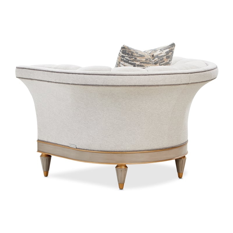 St. Charles Matching Chenille Accent Chair - Natural/Dove Gray