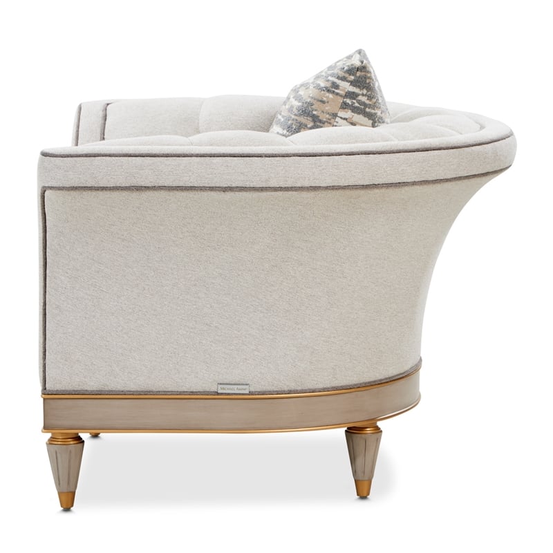 St. Charles Matching Chenille Accent Chair - Natural/Dove Gray