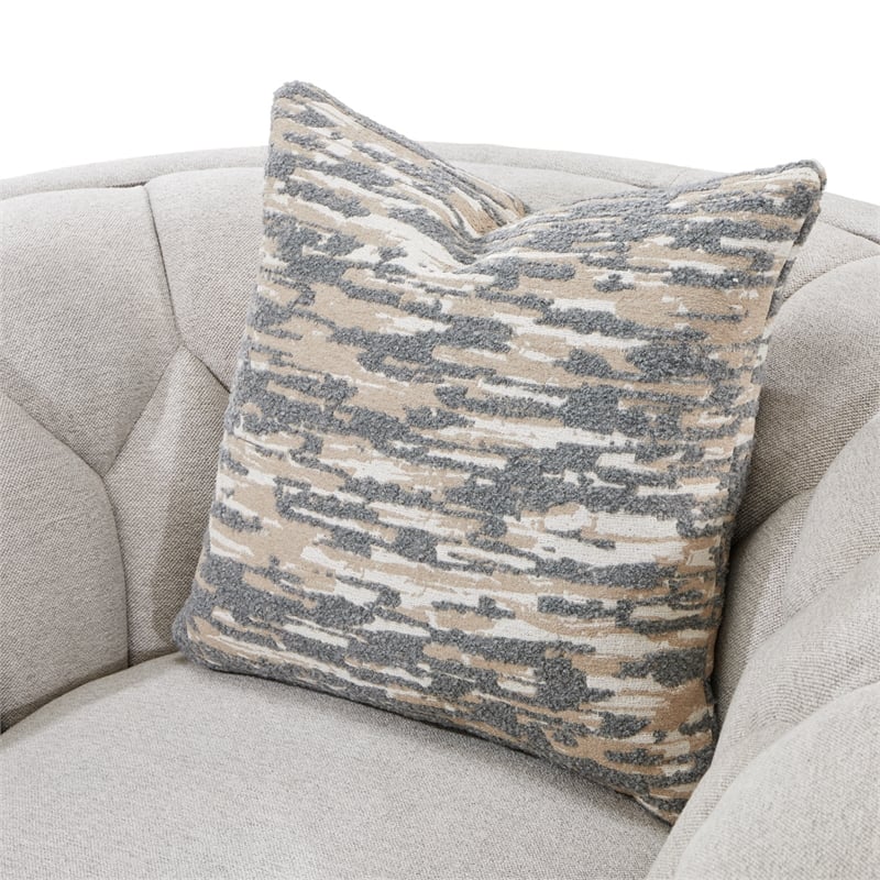 St. Charles Matching Chenille Accent Chair - Natural/Dove Gray