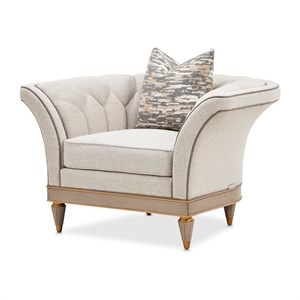 St. Charles Matching Chenille Accent Chair - Natural/Dove Gray