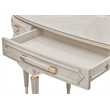 St. Charles Vanity Desk with Glass Top - Dove Gray