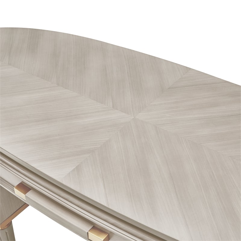 St. Charles Vanity Desk with Mirror - Dove Gray