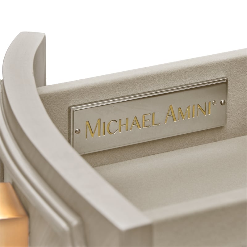 St. Charles Vanity Desk with Mirror - Dove Gray