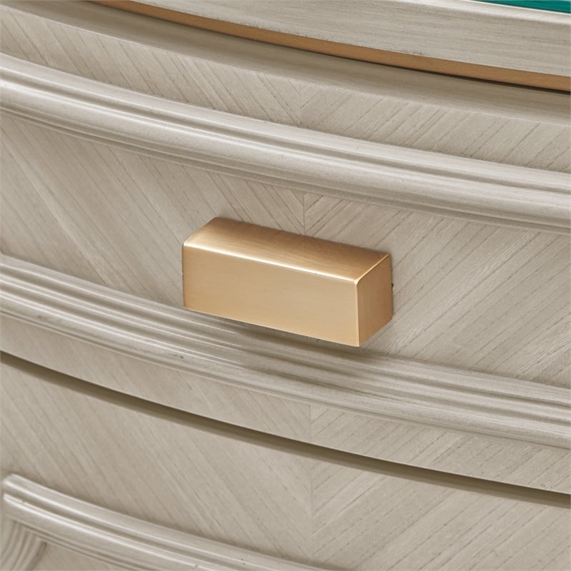 St. Charles Vanity Desk with Mirror - Dove Gray