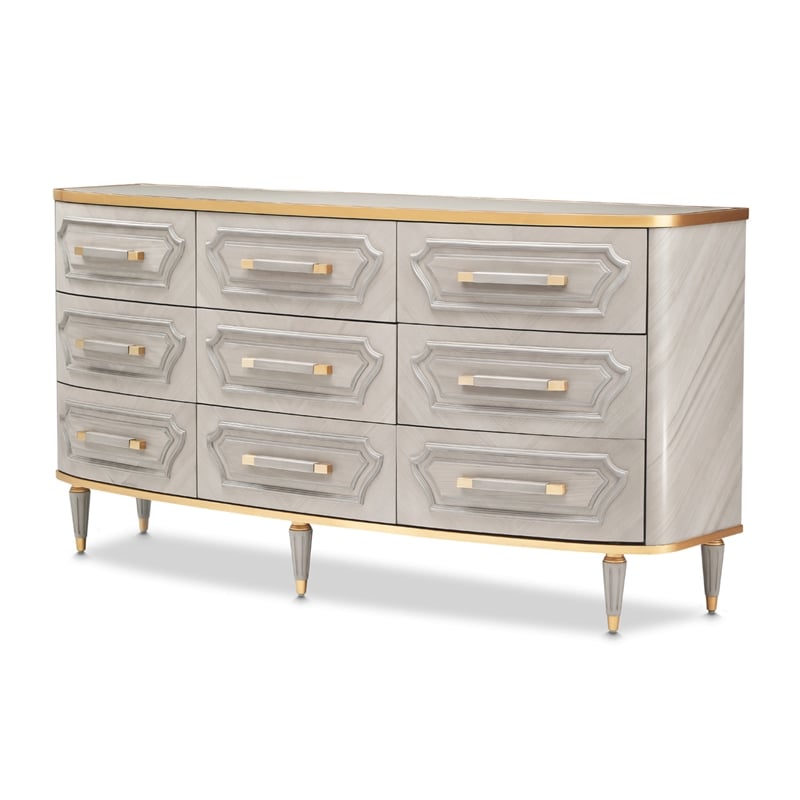 St. Charles 9-Drawer Dresser - Dove Gray