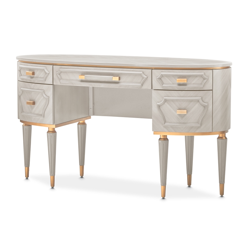 Michael Amini St. Charles Vanity Desk - Dove Gray
