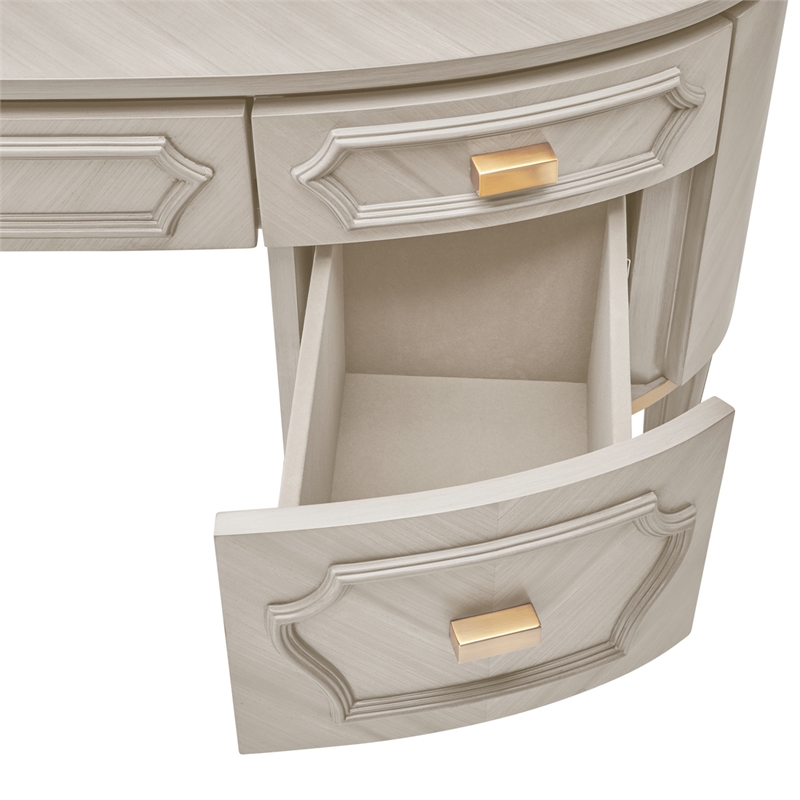 Michael Amini St. Charles Vanity Desk - Dove Gray