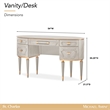 Michael Amini St. Charles Vanity Desk - Dove Gray