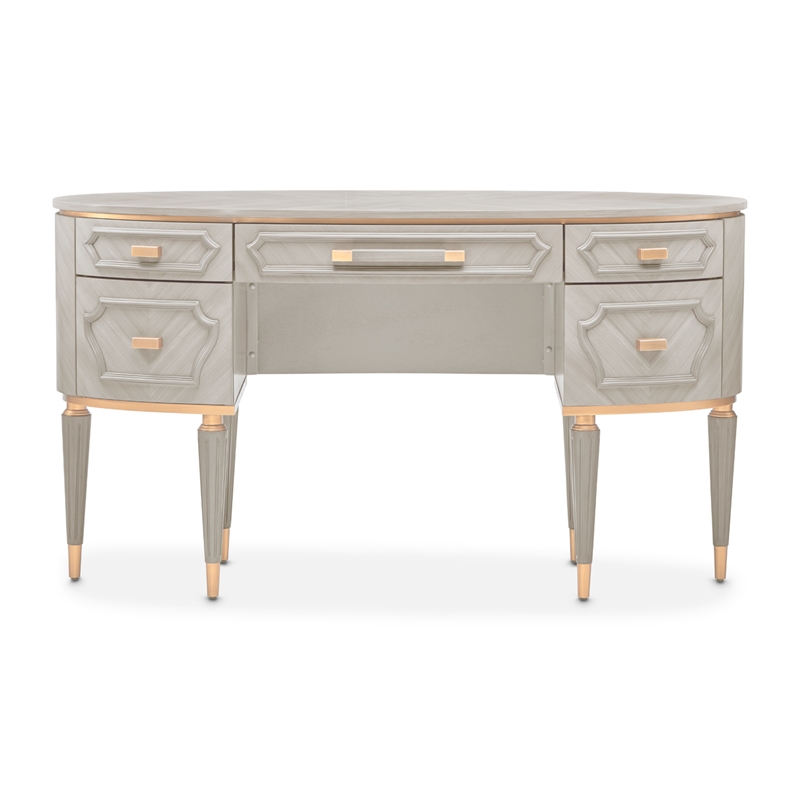 Michael Amini St. Charles Vanity Desk - Dove Gray