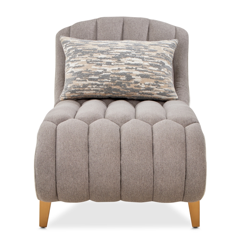 Michael Amini St. Charles Chenille Chaise - Dove Gray