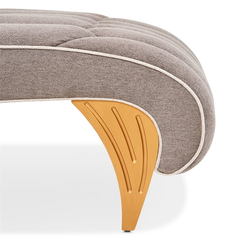 Michael Amini St. Charles Chenille Chaise - Dove Gray