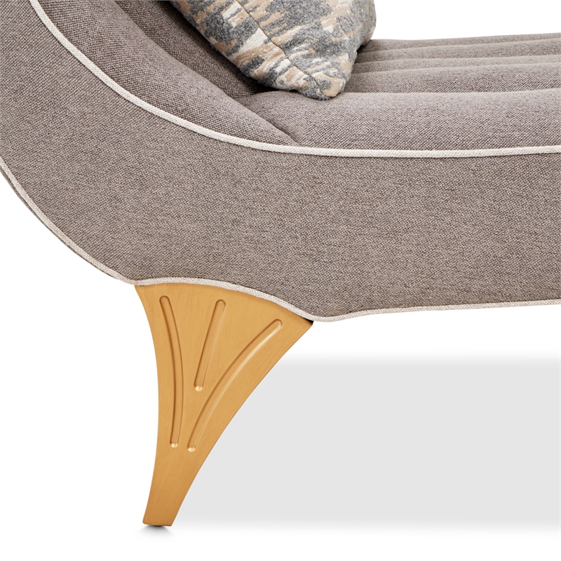 Michael Amini St. Charles Chenille Chaise - Dove Gray