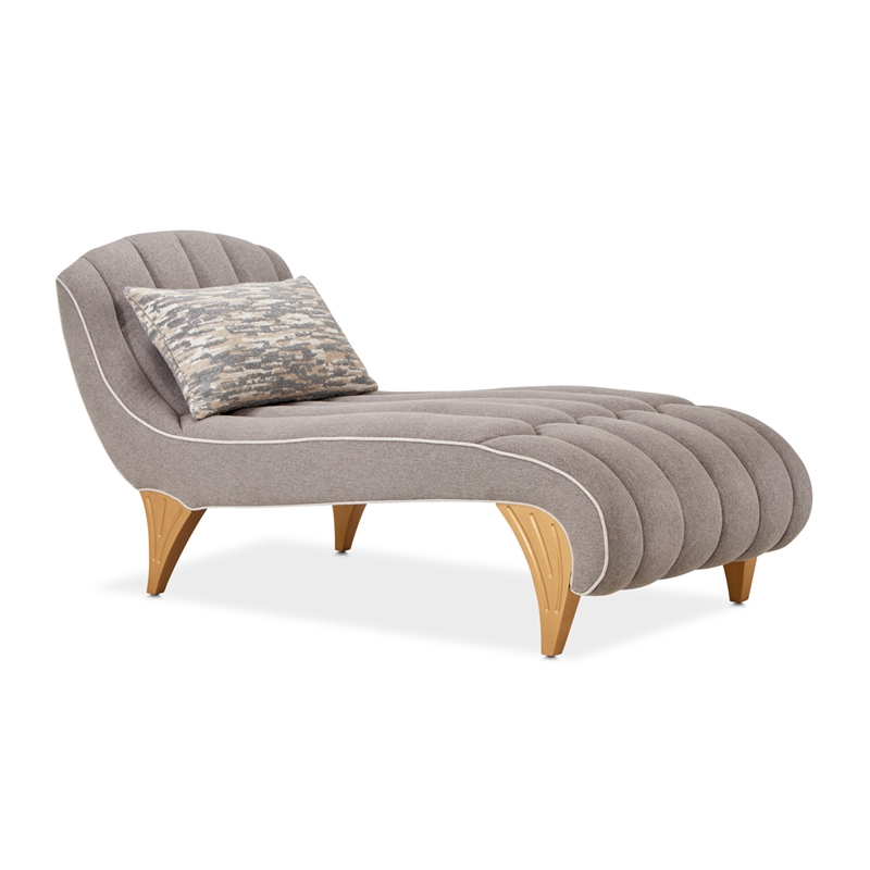 Michael Amini St. Charles Chenille Chaise - Dove Gray