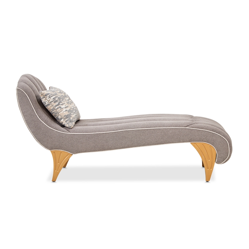 Michael Amini St. Charles Chenille Chaise - Dove Gray