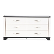 Tuxedo 6-Drawer Dresser with Side Cabinets - Piano Keyboard