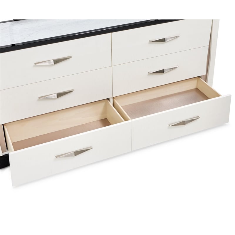 Tuxedo 6-Drawer Dresser with Side Cabinets - Piano Keyboard