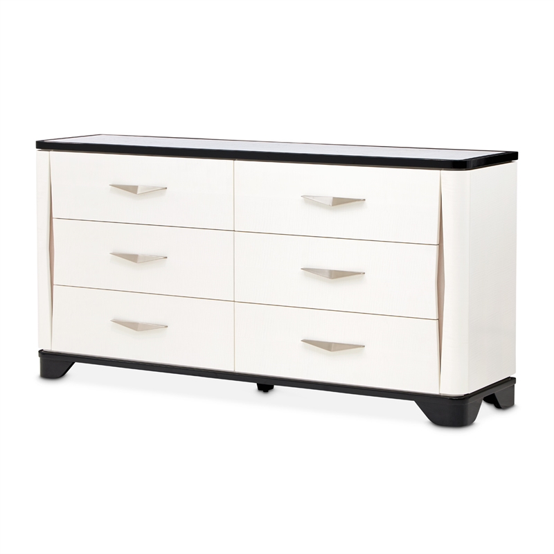 Tuxedo 6-Drawer Dresser with Side Cabinets - Piano Keyboard