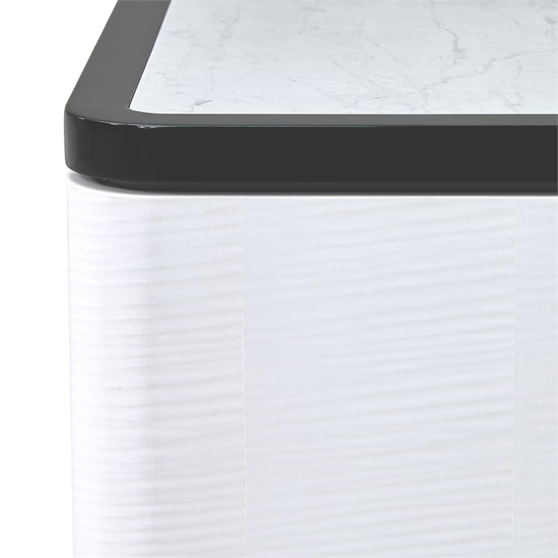 Tuxedo 3-Drawer Nightstand with Marble Top - Piano Keyboard