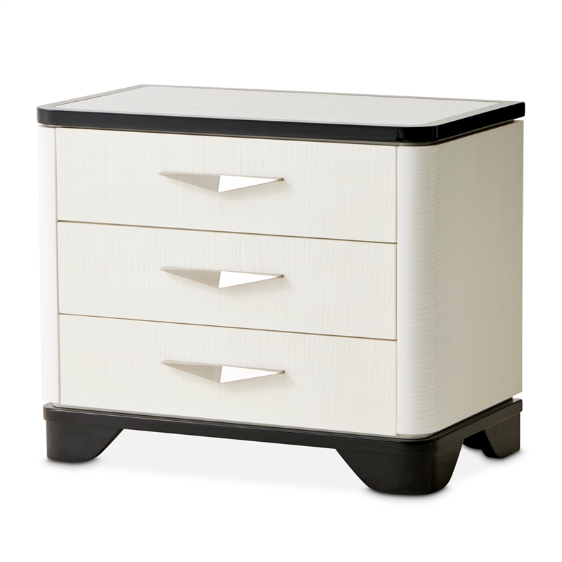 Tuxedo 3-Drawer Nightstand with Marble Top - Piano Keyboard