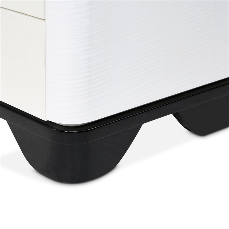 Tuxedo 3-Drawer Nightstand with Marble Top - Piano Keyboard