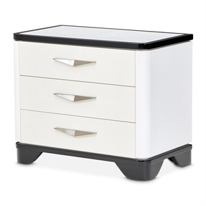 Tuxedo 3-Drawer Nightstand with Marble Top - Piano Keyboard