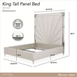 Penthouse Eastern King Modern Tall Panel Bed - Frosted Linen