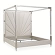 Michael Amini Penthouse Eastern King Canopy Bed - Frosted Linen