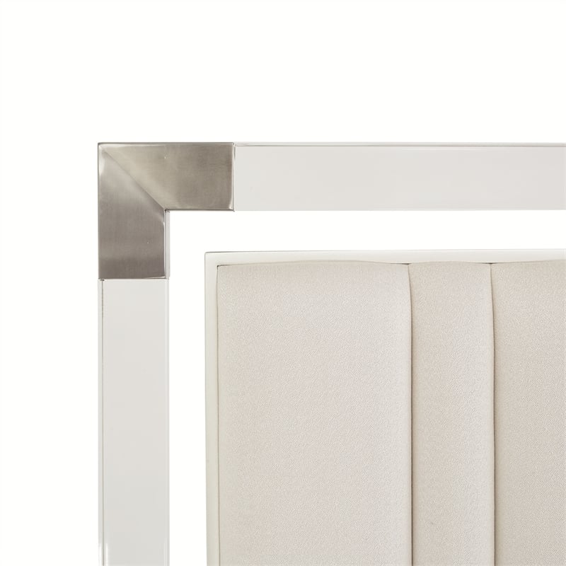 Michael Amini Penthouse Short Queen Panel Bed - Frosted Linen