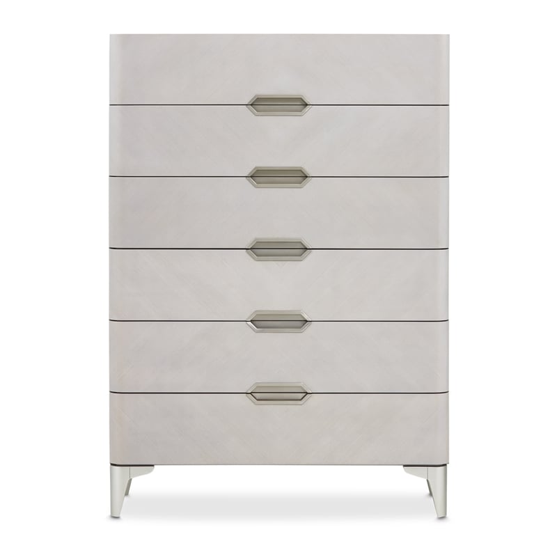 Michael Amini Penthouse 6-Drawer Chest - Ash Gray