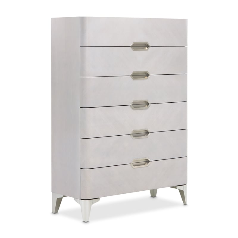 Michael Amini Penthouse 6-Drawer Chest - Ash Gray