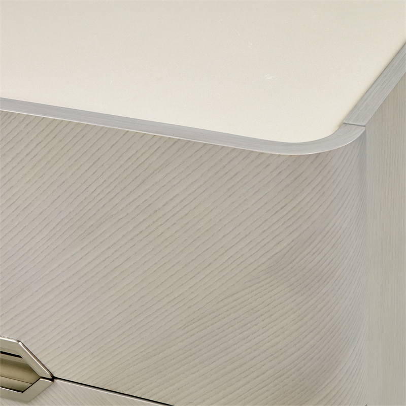 Michael Amini Penthouse 2-Drawer Nightstand - Ash Gray