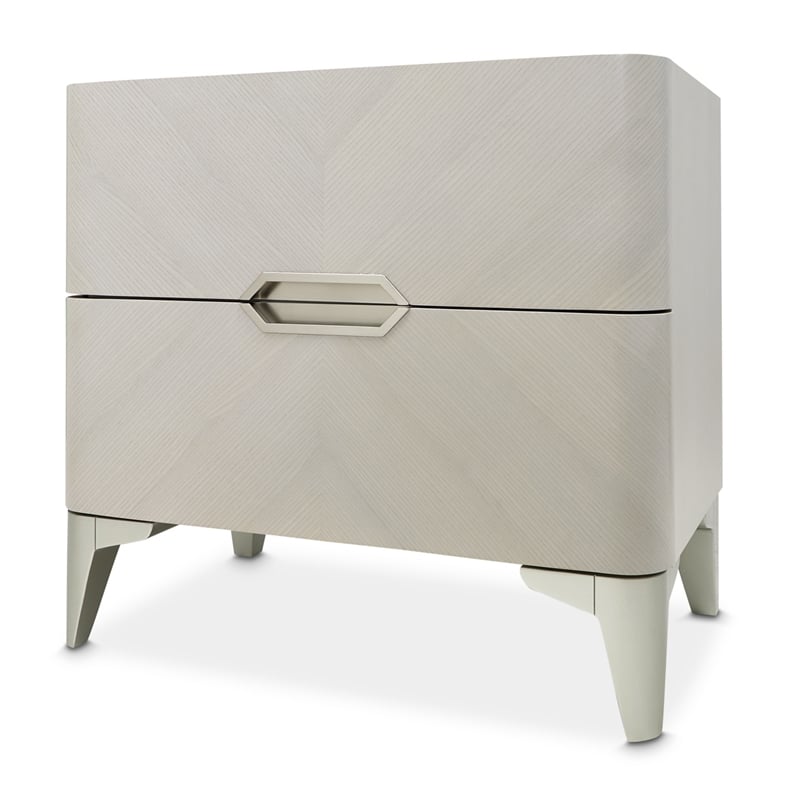 Michael Amini Penthouse 2-Drawer Nightstand - Ash Gray