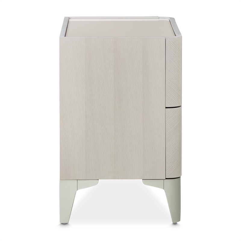 Michael Amini Penthouse 2-Drawer Nightstand - Ash Gray