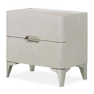 Michael Amini Penthouse 2-Drawer Nightstand - Ash Gray