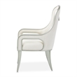 Michael Amini Penthouse Set of 2 Dining Arm Chairs - Frosted Linen/Silver Mist