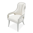 Michael Amini Penthouse Set of 2 Dining Arm Chairs - Frosted Linen/Silver Mist
