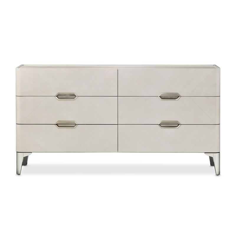 Michael Amini Penthouse 6-Drawer Dresser - Ash Gray